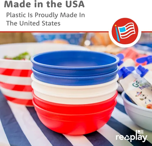 Miniatura 4 de Re-Play Cuencos para niños pequeños de 20 onzas para aperitivos y comidas diarias, aptos para lavavajillas y microondas, fabricados en Estados
