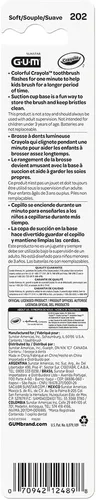 Miniatura 4 de GUM - 202RK Crayola Timer - Cepillo de dientes ligero (cepillo de dientes individual), cerdas suaves, el embalaje puede variar (paquete de 2)