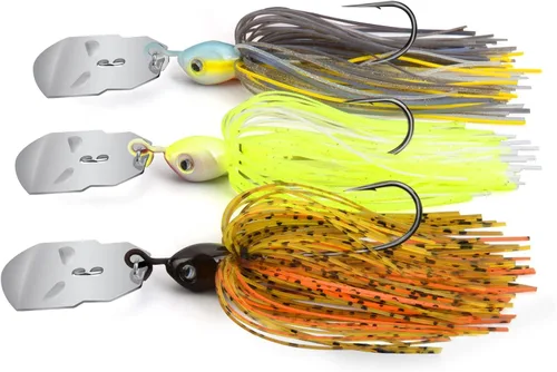 Miniatura 14 de MadBite by KastKing - Señuelos de pesca con cuchillas, kits multicolores, acción vibratoria irresistible, ganchos de punta de aguja de alambre A1