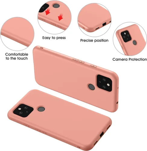 Miniatura 3 de Compatible con Google Pixel 5A, funda delgada de goma de gel de silicona (con forro de microfibra), diseño de cuerpo completo a prueba de golpes