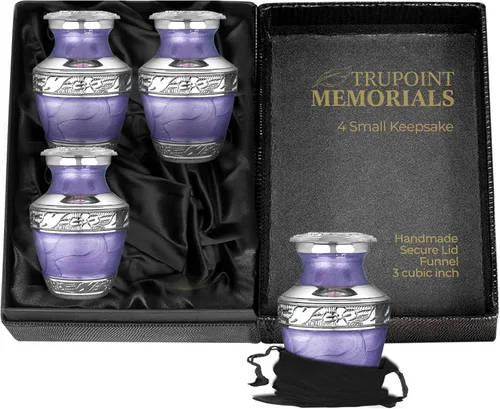 Miniatura 8 de Trupoint Memorials Urnas pequeñas para recuerdo de cenizas humanas, mini urna de cremación decorativa para hombres y mujeres adultos, juego de 4