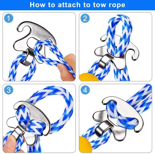 Miniatura 5 de SELEWARE Heavy Duty Boat Tow Harness for Tubing, Boat Tow Rope with Stainless Steel Quick Connector, Heavy Duty Self Centering Tow Harness for Boat