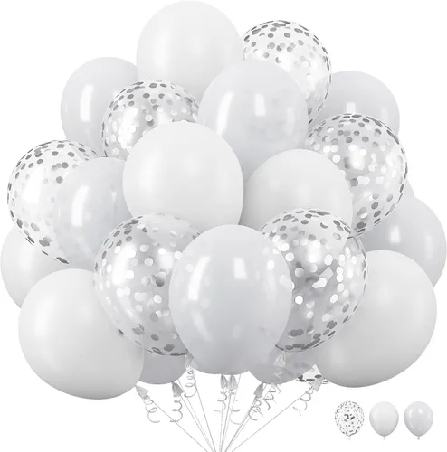 Miniatura 9 de Globos de látex blanco dorado rosa claro, 35 piezas