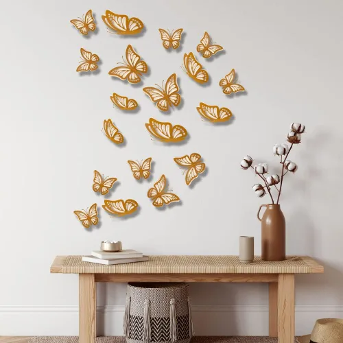 Miniatura 6 de 20 calcomanías de pared con mariposas 3D, calcomanías de papel de doble capa, calcomanías de mariposa extraíbles para decoración de salas de estar