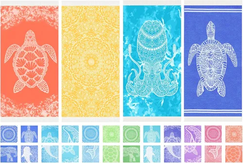 Miniatura 43 de Widdonen Toalla de playa turca fina, ligera, de secado rápido, absorbente, de algodón, para baño, piscina, toallas de natación, extra grandes, sin