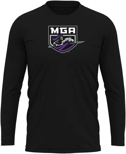 Miniatura 210 de Camisa deportiva de manga larga oficial de la NCAA Collegiate para hombre, colección negra con logotipo primario