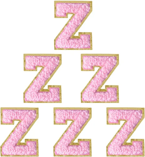 Miniatura 142 de 6 piezas de parches de letras de chenilla autoadhesivas, parches de letras preppy de 2 pulgadas para bolsos, ropa y sombreros, grandes pegatinas
