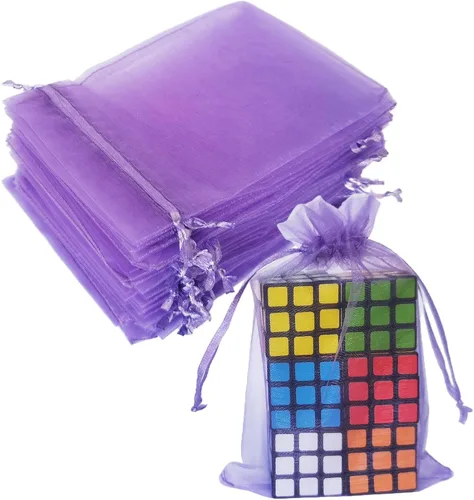 Miniatura 46 de Juego de 50 bolsas de organza de regalo con cordón azul aguamarina de 4 x 6 pulgadas para baby shower, Navidad, boda, recuerdos de fiesta, despedida