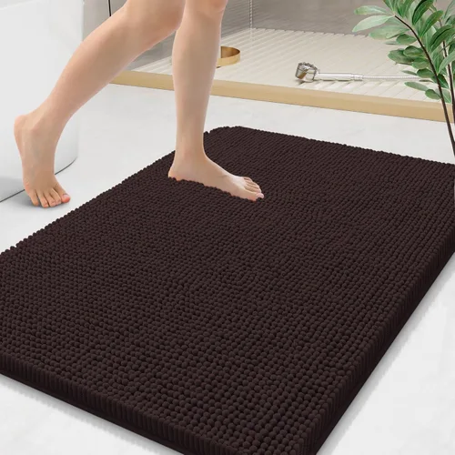 Miniatura 181 de Arotive Alfombras de baño de felpilla extrasuaves y absorbentes, de 24 x 16 pulgadas, lavables a máquina, parte trasera de goma antideslizante
