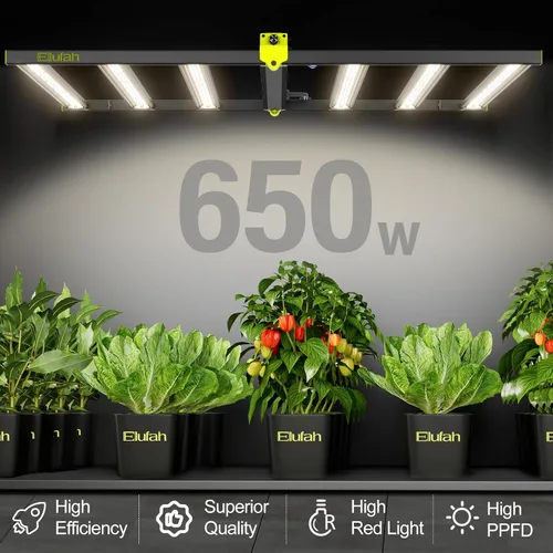 Miniatura 8 de NHI 6500 650W Luces LED de crecimiento, lámpara de cultivo LED de espectro completo para plantas de interior, cadena de margaritas regulable