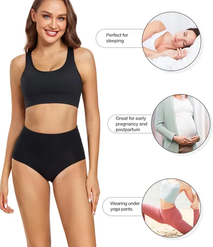 Miniatura 3 de wirarpa - Ropa interior para mujer, cintura alta y cobertura completa, paquete de 5unidades (tallas regular y extragrande)