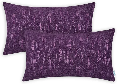 Miniatura 29 de CaliTime Juego de 2 fundas de cojín de felpilla súper suaves teñidas de mármol jacquard para sofá, decoración de casa rural, 18 x 18 pulgadas