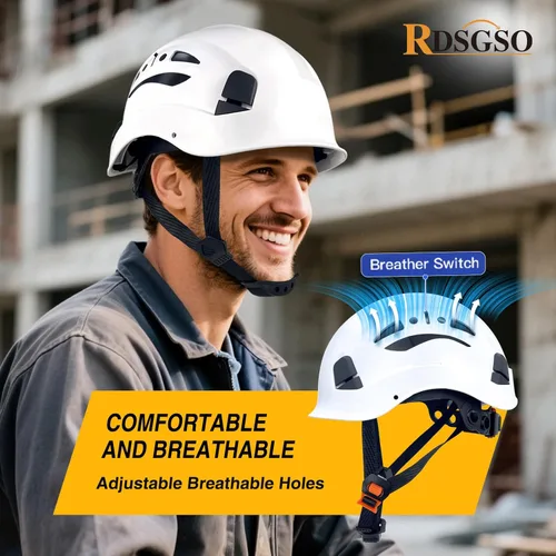 Miniatura 6 de Casco de seguridad industrial RGS-8C rejillas de ventilación ajustables, suspensión de 6 puntos, transpirables, ligeros, cascos para construcción