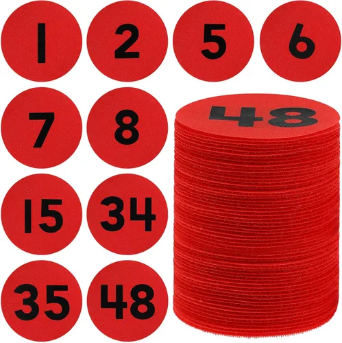 Miniatura 8 de Ireer 48 puntos marcadores de alfombra, puntos de alfombra con número 1-48, puntos de alineación para alfombra, suministros de decoración de puntos