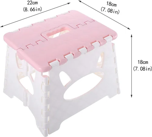 Miniatura 7 de BESPORTBLE Taburete plegable de plástico, taburete plegable para asiento de silla, soporte para plantas, mesita de noche para cocina, jardín, baño