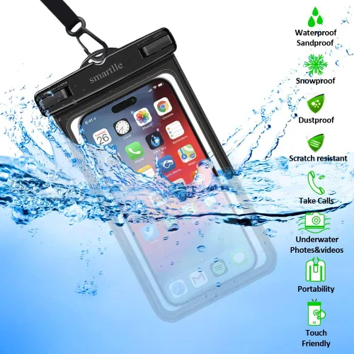 Miniatura 2 de Funda impermeable para teléfono, paquete de 2, bolsa seca para teléfono celular para iPhone 14, 13, 12, 11 Pro Max, XS Plus XR, Galaxy S23 S22 S21