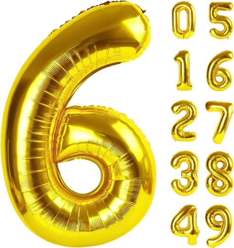 Miniatura 245 de Globo de cumpleaños número 4 dorado de 40 pulgadas, globos gigantes del número cuatro 14 24 34 40 44 2024, globos grandes de lámina de mylar para Oro