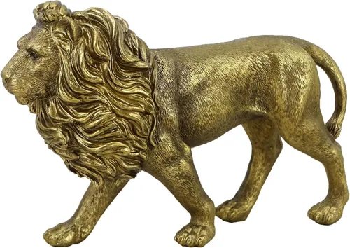 Estatua de león de 10 pulgadas para exterior, figura realista de resina de gato grande, decoración de jardín antigua y escultura de escritorio de