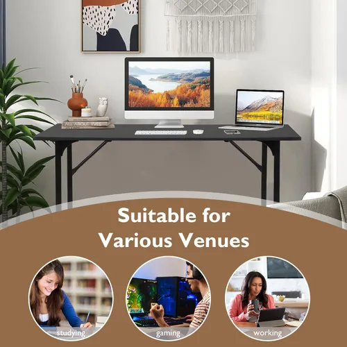 Miniatura 6 de BestOffice Escritorio para computadora, escritorio de oficina en casa, estilo moderno y simple para oficina en casa, estudio y escritura