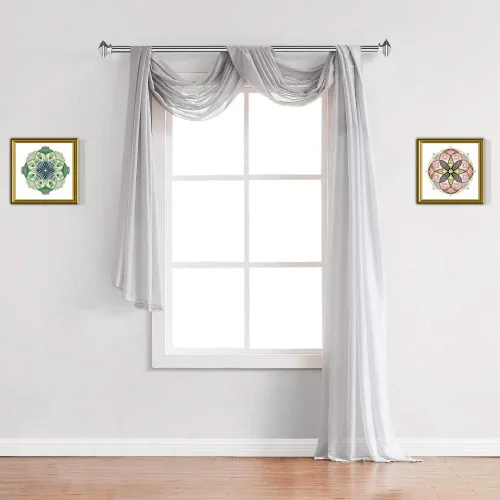 Miniatura 14 de Warm Home Designs Cortinas transparentes con ojales para habitación, cocina, habitación de los niños o sala de estar, 2 paneles con volados, de 54
