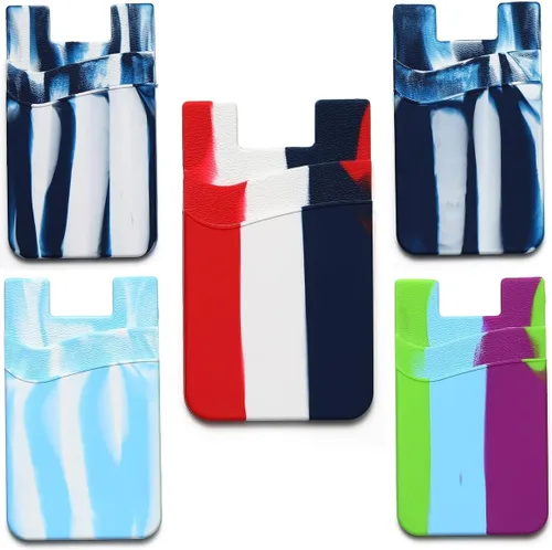 Miniatura 2 de Billetera de silicona para teléfono, soporte para tarjetas para la parte posterior de la funda del teléfono, cartera de identificación/tarjeta