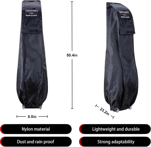 Miniatura 2 de Funda de lluvia para bolsa de golf, duradera, a prueba de polvo, equipo impermeable para viajes, bolsa de golf, capucha de lluvia de 50.4 pulgadas