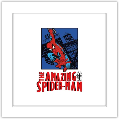 Miniatura 11 de Trends International Gallery Pops Marvel Spider-Man - Arte de pared increíble Spider-Man con foco retro, versión enmarcada negra, 12 x 12 pulgadas