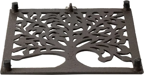 Miniatura 3 de GASARÉ, Salvamanteles de hierro fundido para platos calientes, ollas y sartenes, salvamanteles de metal, diseño de árbol genealógico, tapas de patas