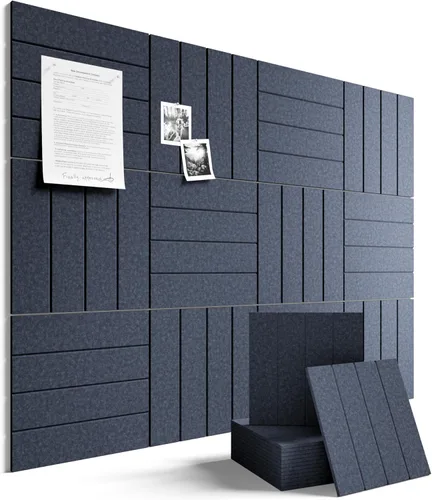 Miniatura 85 de Tablero de anuncios de fieltro grande de 36 x 24 pulgadas, alternativa al tablero de corcho – Paquete de 6 con 40 pestañas adhesivas extraíbles