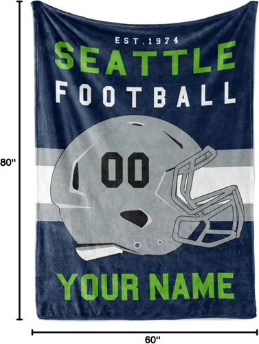 Miniatura 19 de Manta personalizada para fanáticos del fútbol americano – Se envía al día siguiente – Hecha en Estados Unidos – Manta de vellón personalizada