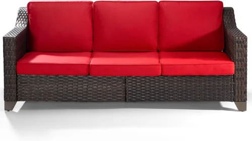 Miniatura 7 de Joyside Sofá de patio – Sofá de ratán de 3 plazas, sofá de respaldo alto para todo tipo de clima, tamaño grande mejorado con cojines de asiento de 4