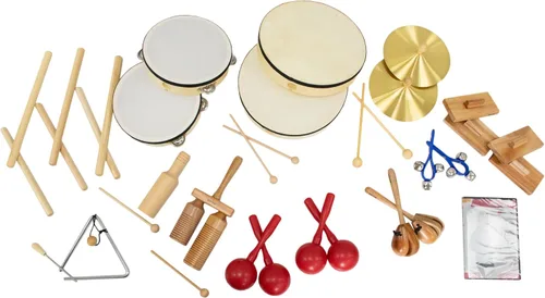 Miniatura 2 de Westco WM20 - Kit de percusión para 20 jugadores con tambores de marco, maracas, panderetas, platillos, palos de ritmo y más. Incluye DVD 'Make