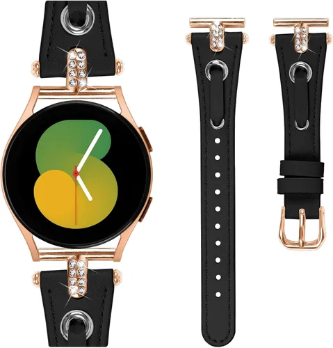 Miniatura 15 de DEALELE Correas compatibles con Samsung Galaxy Watch 6/6 Classic / 5/5 Pro / 4/4 Classic/Galaxy 3 1.614 in / Active 2, correa de repuesto de cuero