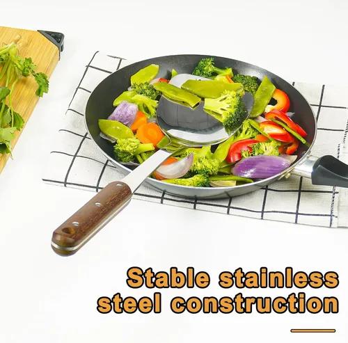 Miniatura 6 de FJNATINH Juego de espátulas de wok de acero inoxidable, espátulas ranuradas, cucharón, herramienta de cucharón espumadera, utensilios de cocina