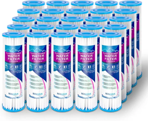 Miniatura 10 de Cartucho de filtro de agua plisado para sedimentos de 9.87 x 2.5 pulgadas, superficie amplificada, elimina arena, suciedad, óxido, vida útil