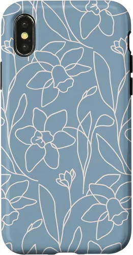 Miniatura 5 de Poppy Flower Line Art Modern Leaves Boho Light Blue Case for iPhone 17