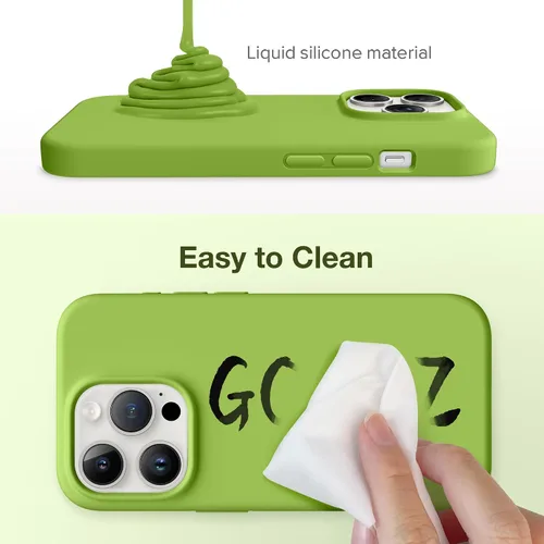 Miniatura 6 de GONEZ Funda magnética para iPhone 14 Pro, compatible con MagSafe, forro de microfibra antiarañazos y protector de pantalla, funda de silicona