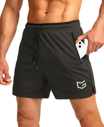 Miniatura 11 de G Gradual Pantalones cortos de correr para hombre con bolsillos con cremallera, secado rápido, gimnasio, atletismo, entrenamiento, pantalones cortos