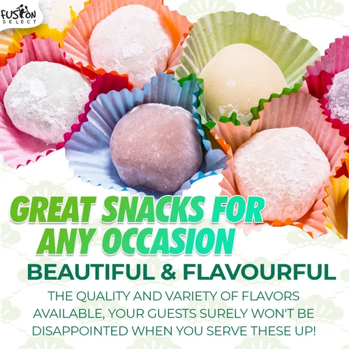 Miniatura 6 de Fusion Select Mochi Daifuku Snacks – Pasteles de arroz tradicionales japoneses con relleno – Postres dulces asiáticos saborizados para la familia