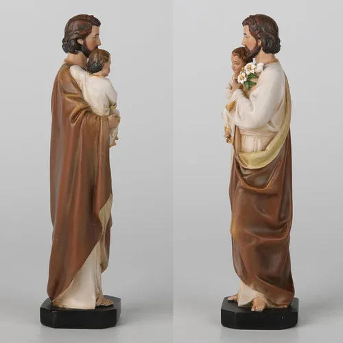 Miniatura 6 de BC - Estatua católica de San José y el Niño Jesús, 6 pulgadas de alto, pintada a mano, figura católica con detalles finos, patrón de la familia