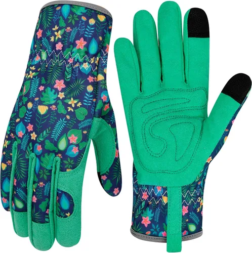 Miniatura 20 de Guantes de Jardinería de Cuero MERTURN para Mujeres, Guantes de Jardín a Prueba de Espinas, Guantes de Trabajo Compatibles con Pantalla Táctil, Azul