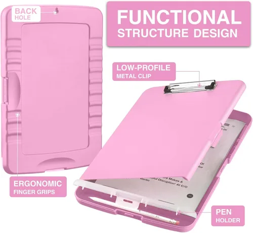 Miniatura 2 de Sooez - Sujetapapeles de documentos clínicos con almacenamiento, sujetapapeles de plástico resistente, de alta capacidad, con soporte para bolígrafo