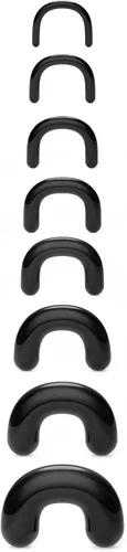 Cisyozi 16G, 14G, 12G, 10G, 8G, 6G, 4G, 2G, kit de estiramiento de plástico negro transparente, hipoalergénico, en forma de U, anillos de tabique