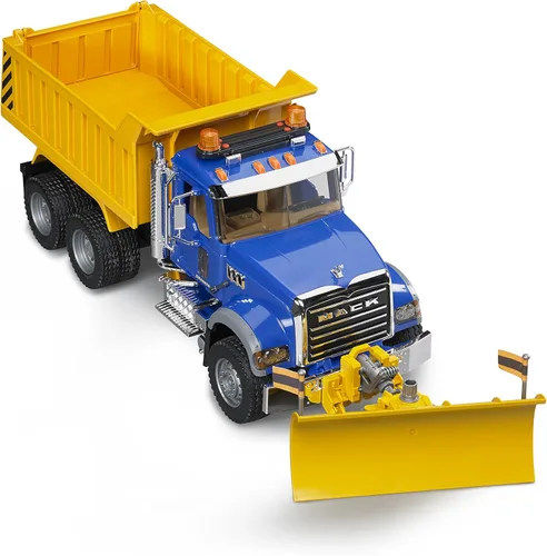 Miniatura 9 de Bruder 02815 Camión Volquete Mack Granite Escala 1:16, Camión de Juguete Ultra Realista para Construcción y Juego en la Granja Duradero para Uso