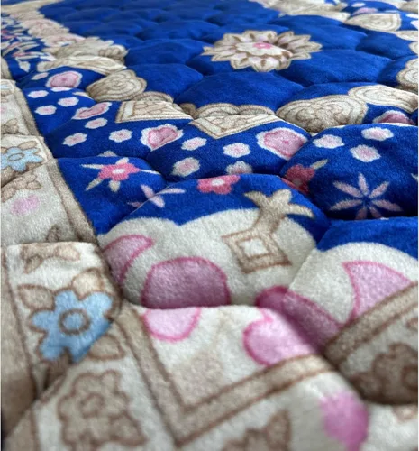 Miniatura 4 de Tapete de oración musulmana – Alfombra gruesa acolchada para hombres y mujeres con cuentas islámicas para viajes Eid Ramadán, suave y lujoso (azul)