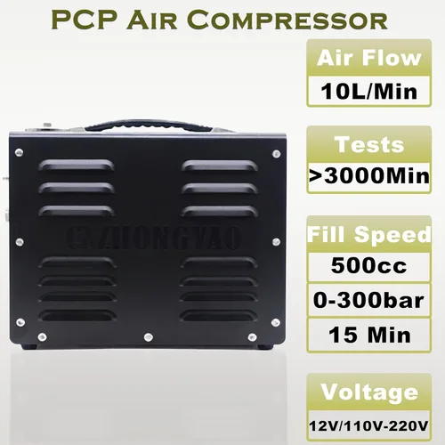 Miniatura 7 de PORTAIR - Compresor HPA portátil de 4500 PSI, parada automática, sin aceite/agua, convertidor de potencia integrado, compresor de aire PCP para Negro