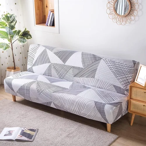 Miniatura 3 de ele ELEOPTION Funda de Sofá Cama sin Brazos Triangular Gris Funda Deslizable Elástica Fundas de Sofá Plegable Fundas de Sofá Fundas de Futón