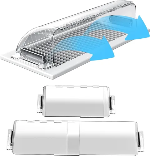 Paquete de 2 deflectores de ventilación ajustables, deflector transparente de 9 a 15 pulgadas para registros de techo, piso, pared lateral (2)
