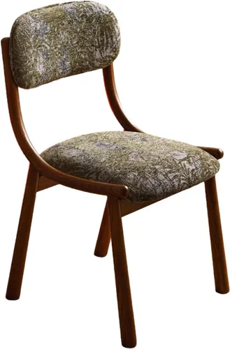 Miniatura 17 de Rustic Fabric Dining Room Chairs, Kitchen Chair with Backrest, Dining Chairs Lobby Chair Set for French Country Farmhouse Kitchen Home Brown+black