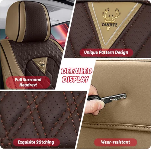 Miniatura 6 de Juego completo de fundas de asiento de automóvil Toyota Tundra, fundas de asiento de cuero para automóvil, función de curación del dolor muscular